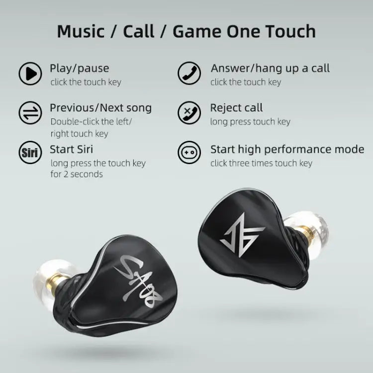 KZ SA08 Wireless Four-unit 5BA Balance Armature Bluetooth In-ear TWS Earphone SA08 - SA08 - Apple Accessories