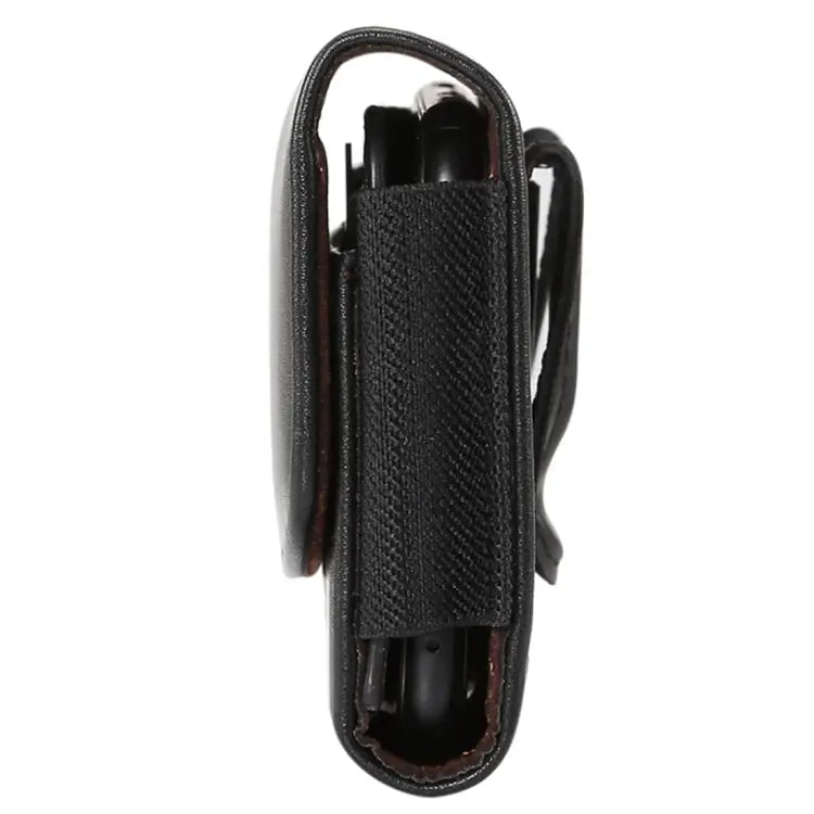 Lambskin Elastic Band Men 5.7-6.0 Inch Mobile Phone Universal Hanging Waist Leather Case with Card Slot For iPhone XS