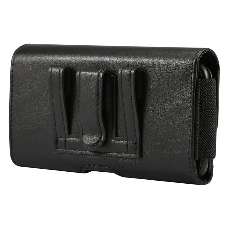 Lambskin Elastic Band Men 5.7-6.0 Inch Mobile Phone Universal Hanging Waist Leather Case with Card Slot For iPhone XS
