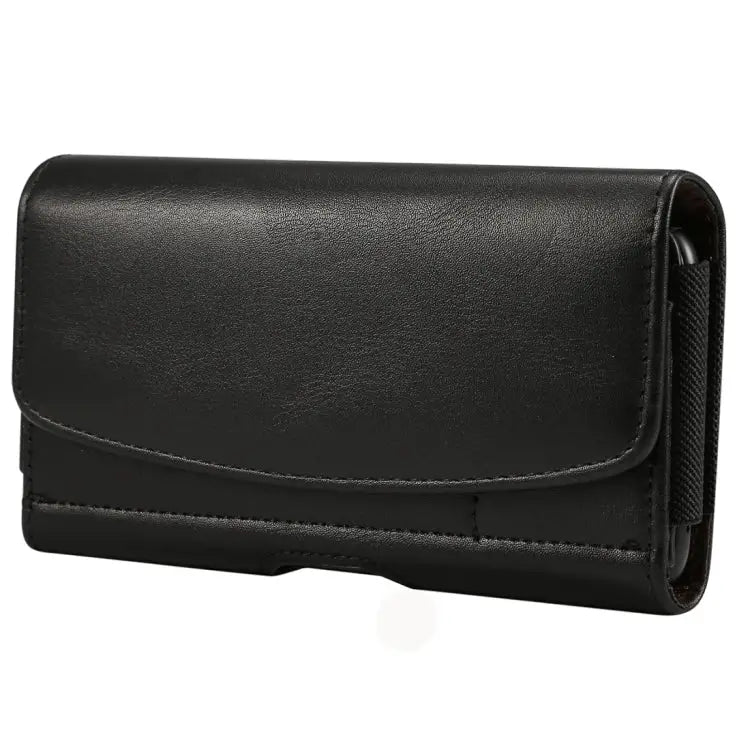 Lambskin Elastic Band Men 5.7-6.0 Inch Mobile Phone Universal Hanging Waist Leather Case with Card Slot For iPhone XS