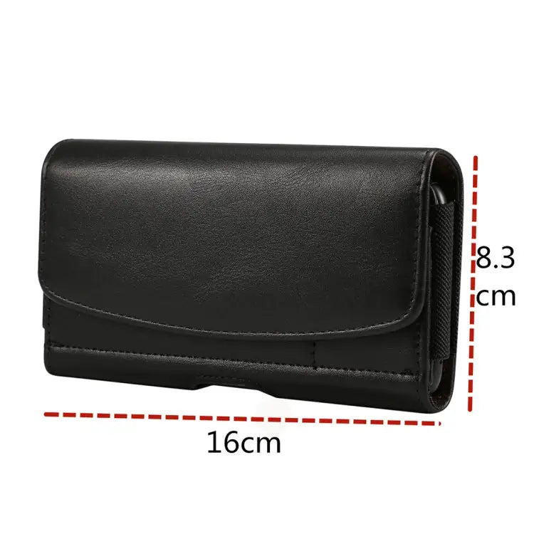 Lambskin Elastic Band Men 5.7-6.0 Inch Mobile Phone Universal Hanging Waist Leather Case with Card Slot For iPhone XS