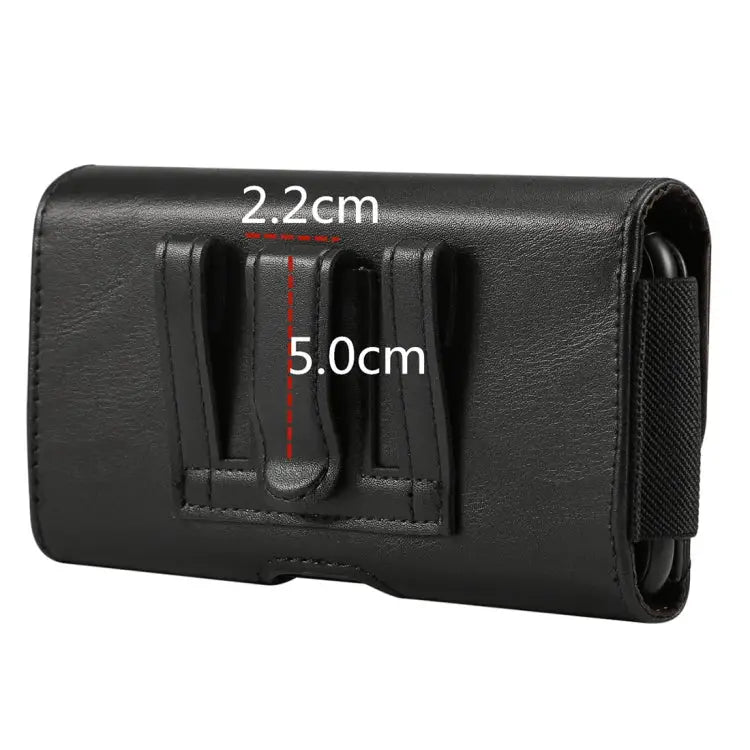 Lambskin Elastic Band Men 5.7-6.0 Inch Mobile Phone Universal Hanging Waist Leather Case with Card Slot For iPhone XS