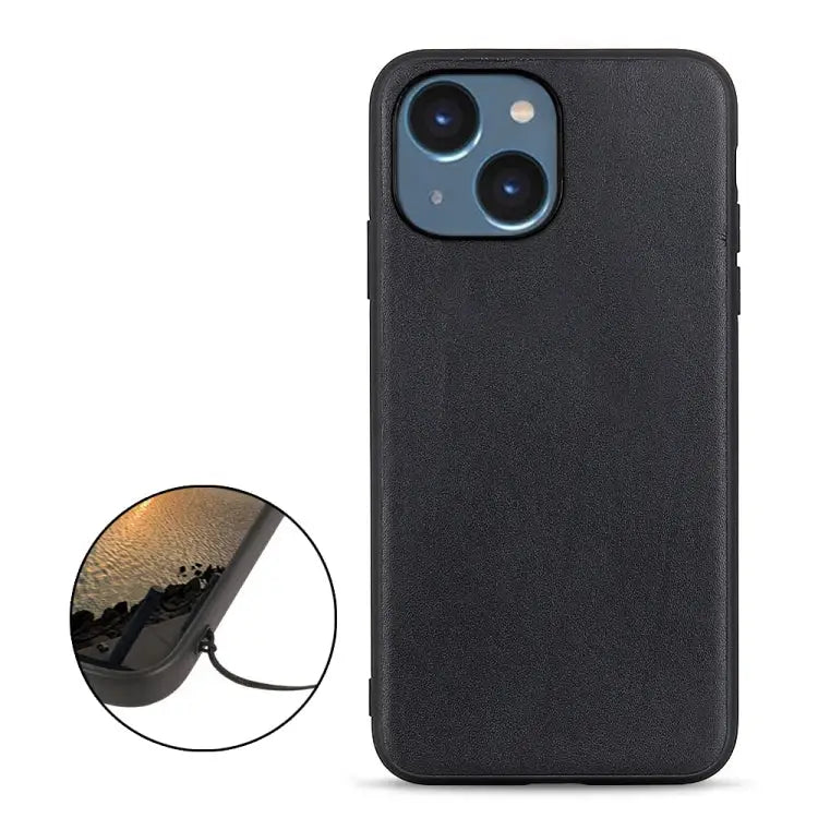 Lambskin Texture Genuine Leather Phone Case For iPhone 14 For iPhone 14 Plus For iPhone 14 Pro For iPhone 14 Pro Max