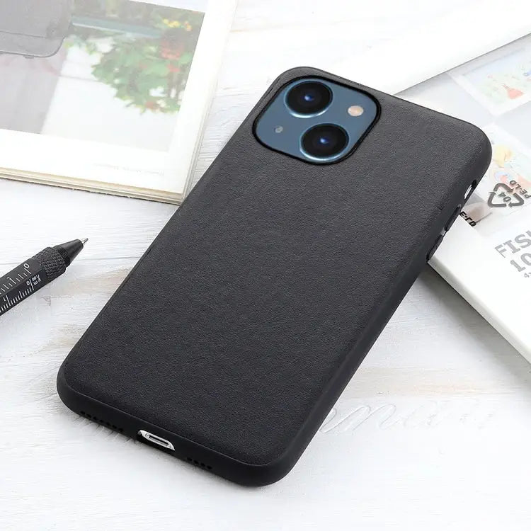 Lambskin Texture Genuine Leather Phone Case For iPhone 14 For iPhone 14 Plus For iPhone 14 Pro For iPhone 14 Pro Max
