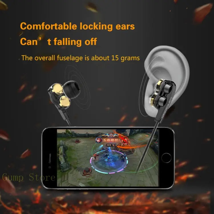 Langsdom Double Moving Coil with Wheat Headset - Black