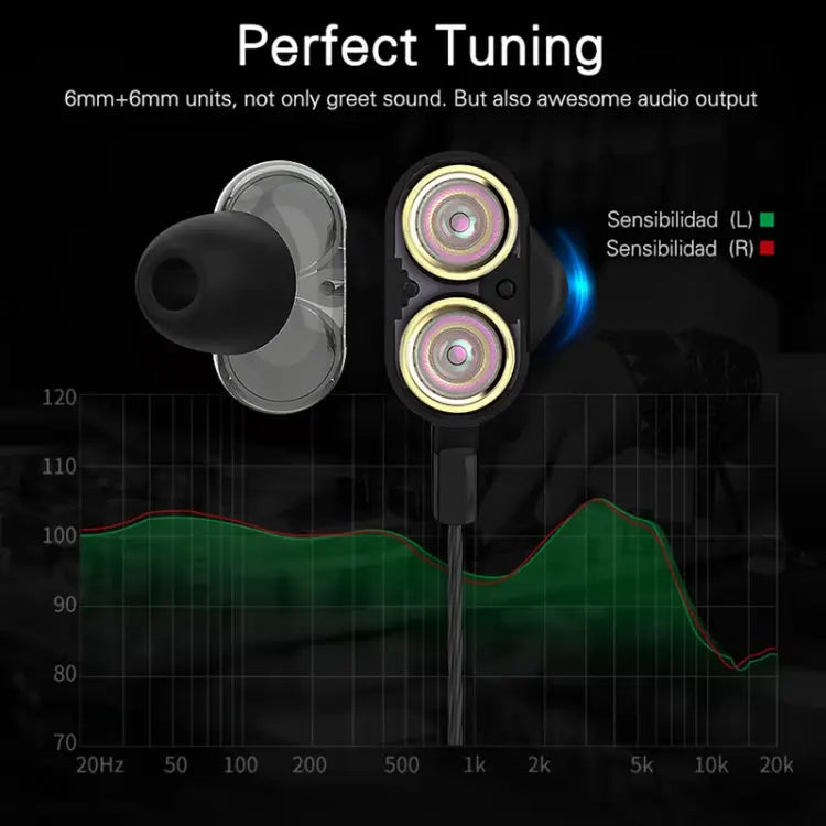 Langsdom Double Moving Coil with Wheat Headset - Black