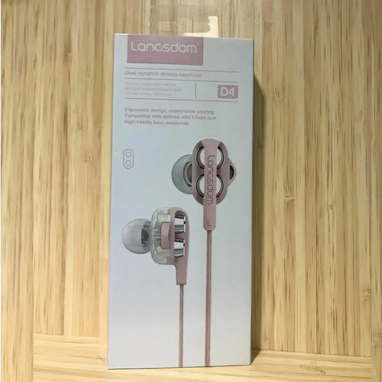 Langsdom Double Moving Coil with Wheat Headset - Black