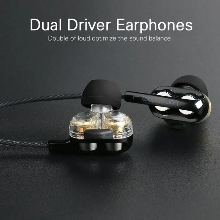 Langsdom Double Moving Coil with Wheat Headset - Black