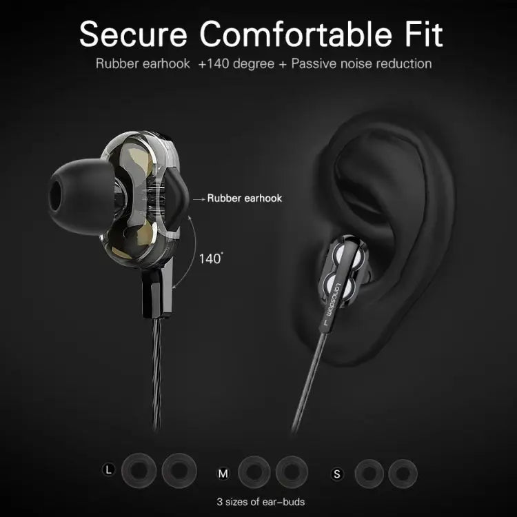 Langsdom Double Moving Coil with Wheat Headset - Black