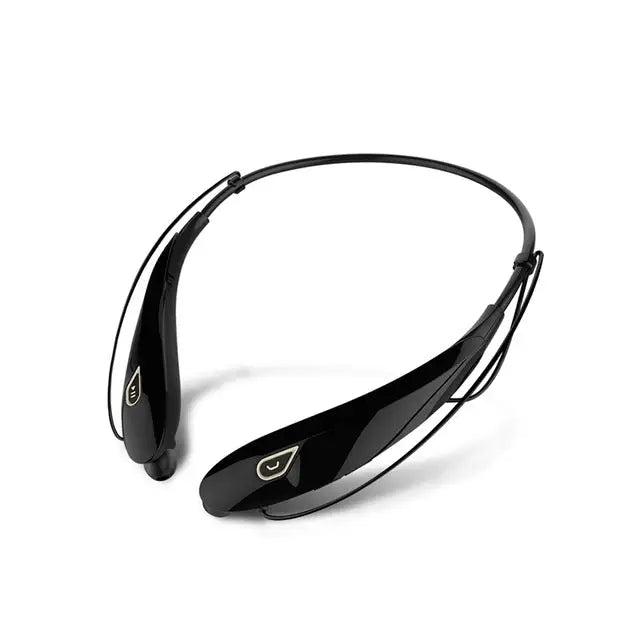 Large Capacity Bettery Handsfree Sport Wireless Bluetooth Stereo Earphones with Mic - Black gold