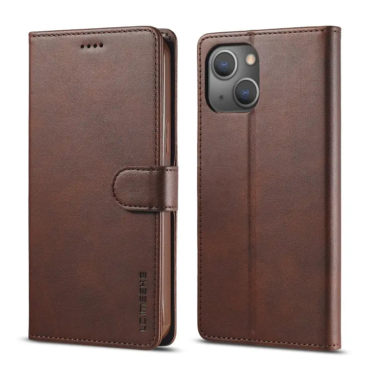 LC.IMEEKE Calf Texture Horizontal Flip Leather Case For iPhone 14 For iPhone 14 Plus For iPhone 14 Pro For iPhone 14