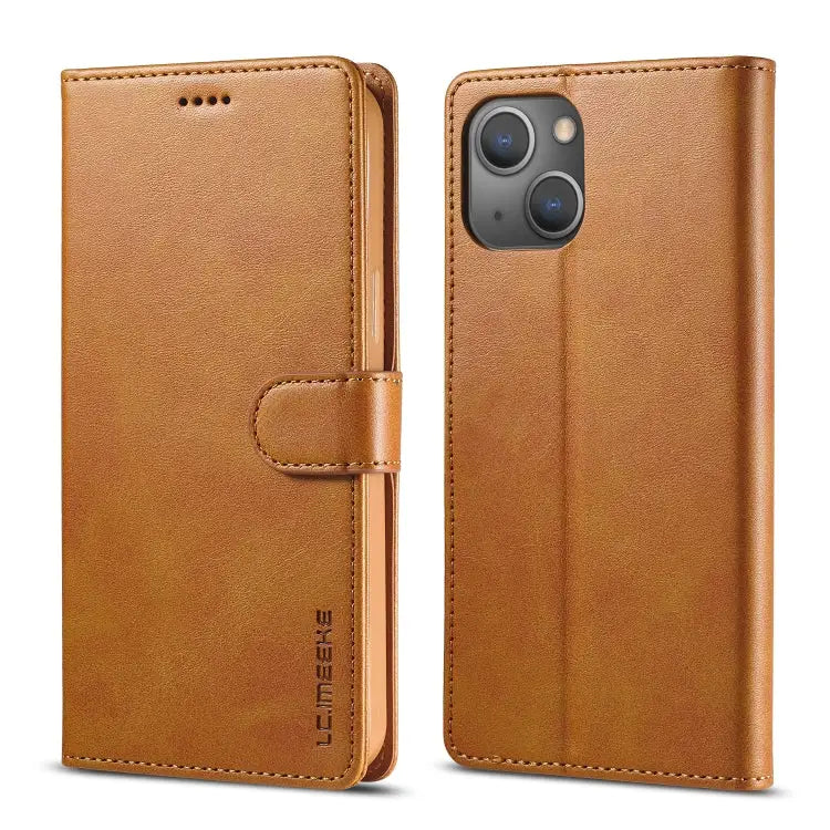 LC.IMEEKE Calf Texture Horizontal Flip Leather Case For iPhone 14 For iPhone 14 Plus For iPhone 14 Pro For iPhone 14