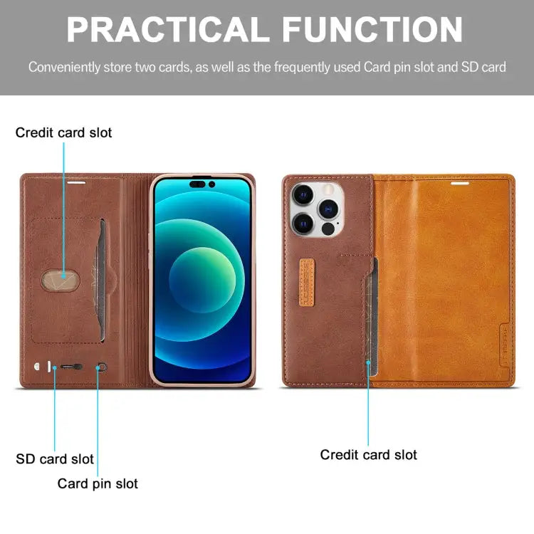 LC.IMEEKE LC-001 Color Matching Frosted Leather Phone Case For iPhone 14 For iPhone 14 Plus For iPhone 14 Pro