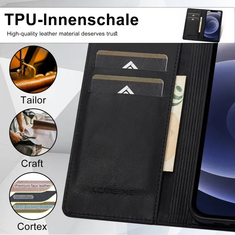 LC.IMEEKE RFID Anti-theft Leather Phone Case For iPhone 12 mini For iPhone 11 For iPhone 11 Pro For iPhone 11 Pro Max