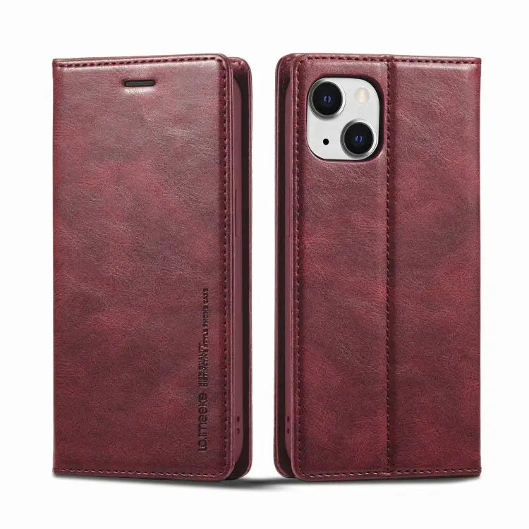 LC.IMEEKE RFID Anti-theft Leather Phone Case For iPhone 13 For iPhone 13 Mini For iPhone 14 For iPhone 14 Plus