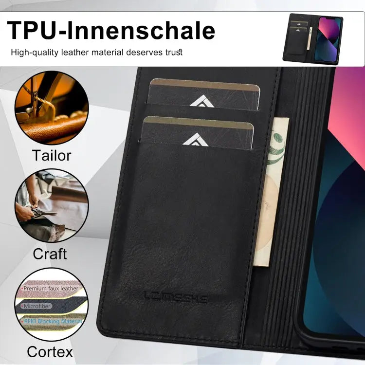 LC.IMEEKE RFID Anti-theft Leather Phone Case For iPhone 13 For iPhone 13 Mini For iPhone 14 For iPhone 14 Plus - Apple