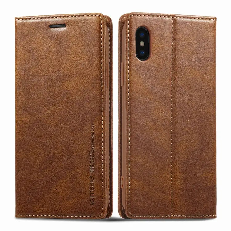 LC.IMEEKE RFID Anti-theft Leather Phone Case For iPhone SE 2022 / SE 2020 / 8 / 7 For iPhone XS Max For iPhone XS / X