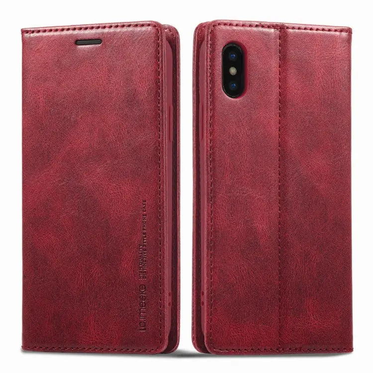 LC.IMEEKE RFID Anti-theft Leather Phone Case For iPhone SE 2022 / SE 2020 / 8 / 7 For iPhone XS Max For iPhone XS / X
