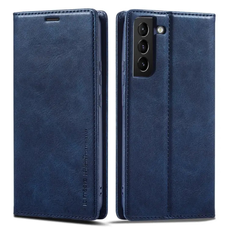 LC.IMEEKE RFID Anti-theft Leather Phone Case For Samsung Galaxy S21+ 5G - For Samsung Galaxy S21+ 5G / Blue - Samsung