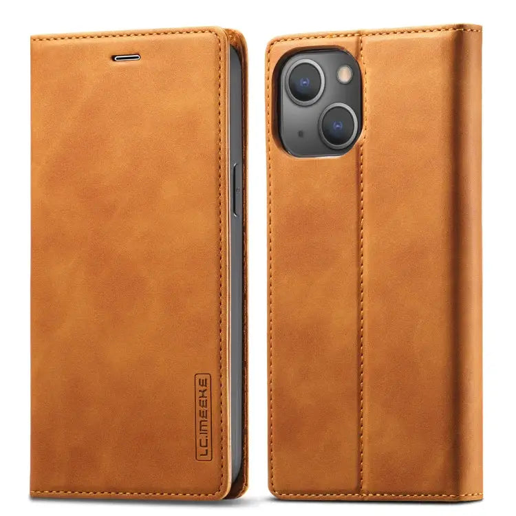 LC.IMEEKE Strong Magnetic PU + Matte TPU Horizontal Flip Leather Case with Holder & Card Slots & Wallet For iPhone 13