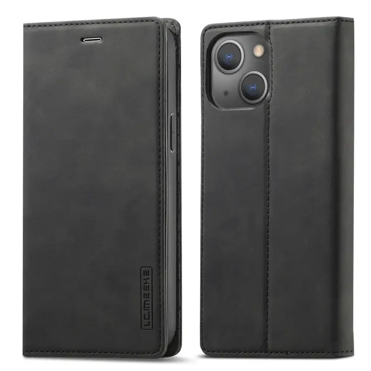 LC.IMEEKE Strong Magnetic PU + Matte TPU Horizontal Flip Leather Case with Holder & Card Slots & Wallet For iPhone 13