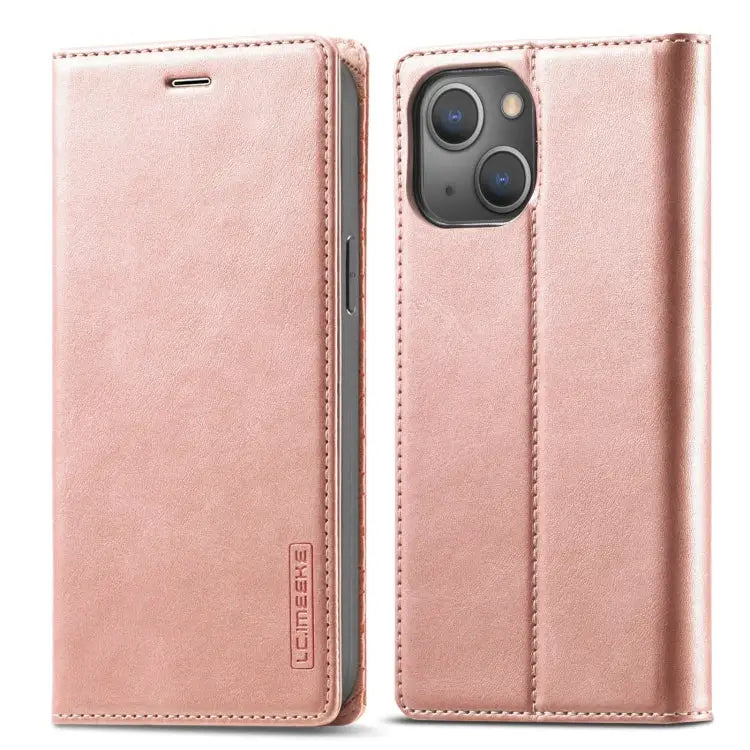 LC.IMEEKE Strong Magnetic PU + Matte TPU Horizontal Flip Leather Case with Holder & Card Slots & Wallet For iPhone 13