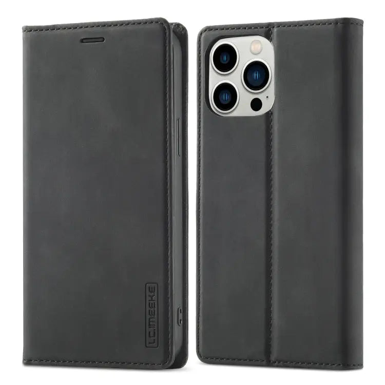 LC.IMEEKE Strong Magnetic PU + Matte TPU Horizontal Flip Leather Case with Holder & Card Slots & Wallet For iPhone 13