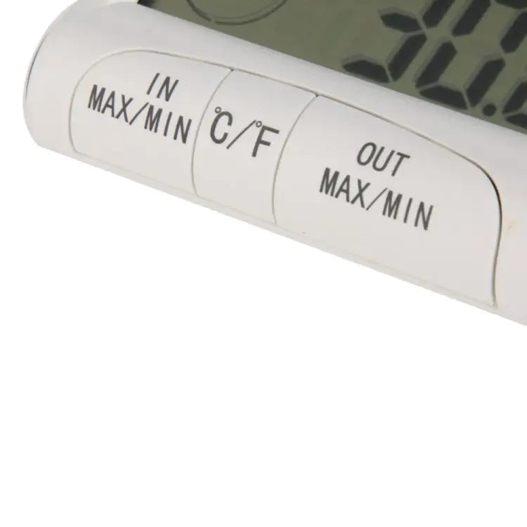 LCD Digital Thermometer Hygrometer Moisture Meter and Wired Temperature with External Sensor White - LCD Digital