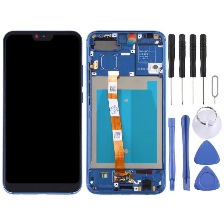 LCD Screen and Digitizer Full Assembly with Frame for Huawei Honor 10 - For Honor 10 / Blue