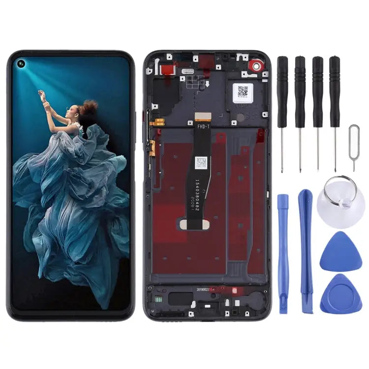 LCD Screen and Digitizer Full Assembly with Frame for Huawei Honor 20 / Nova 5T - For Huawei Nova 5T / Black
