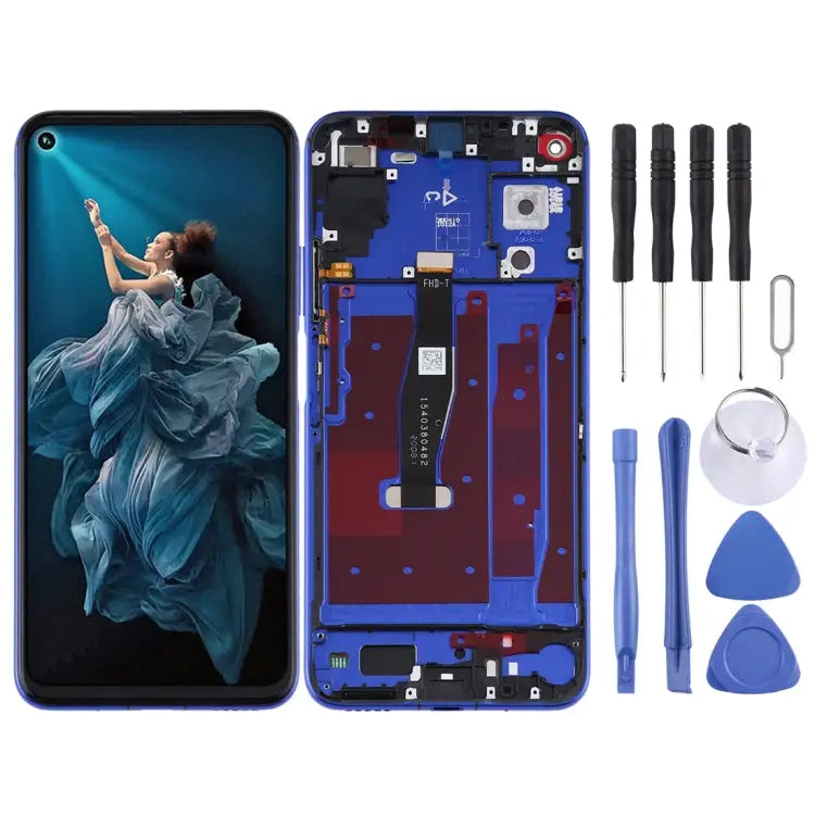 LCD Screen and Digitizer Full Assembly with Frame for Huawei Honor 20 / Nova 5T - For Huawei Honor 20(Phantom Blue)