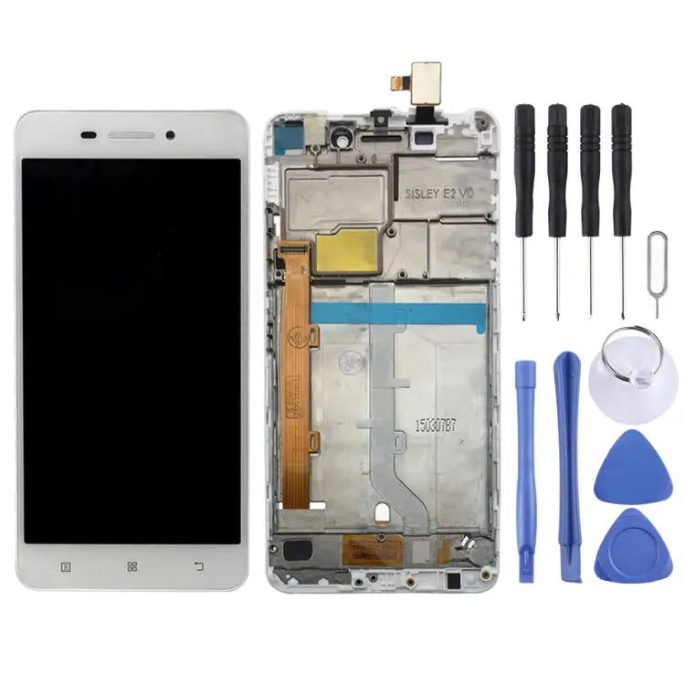 LCD Screen and Digitizer Full Assembly with Frame for Lenovo S60 S60W S60T S60A - For Lenovo S60 / White