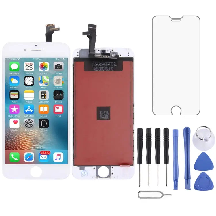 LCD Screen with Frame for iPhone 6 - 3 in 1 for i6 White / White