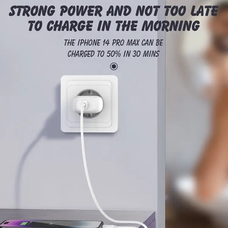 LDNIO A1206C PD27W USB-C / Type-C Fast Charger with 1m 8 Pin Cable EU Plug - EU Plug - Apple Accessories