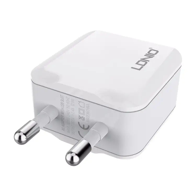 LDNIO A2201 2.4A Dual USB Charging Head Travel Direct Charge Mobile Phone Adapter Charger With Type-C Data Cable Type-C