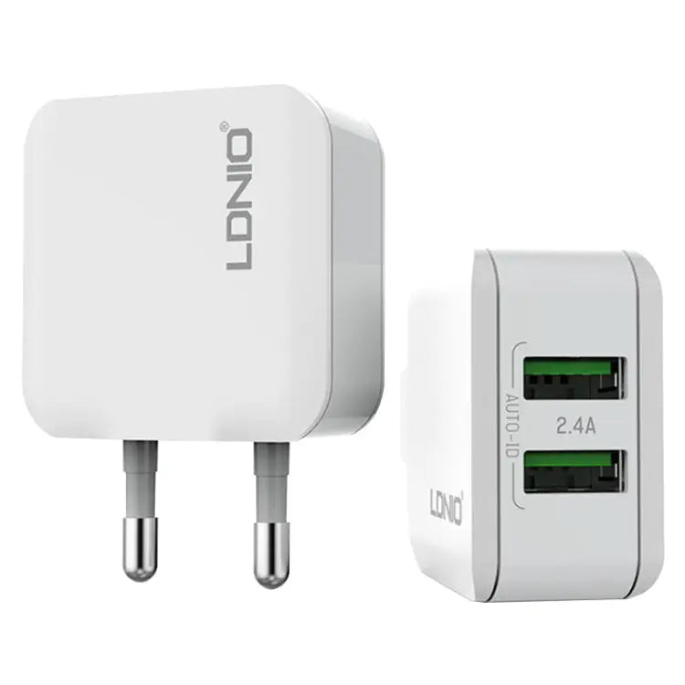 LDNIO A2201 2.4A Dual USB Charging Head Travel Direct Charge Mobile Phone Adapter Charger With Type-C Data Cable Type-C