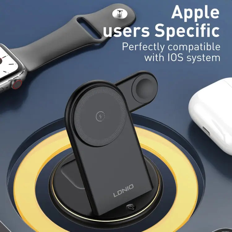 LDNIO WL02 25.5W 5 in 1 MagSafe Wireless Charger with 30cm Type-C Cable - Apple Accessories