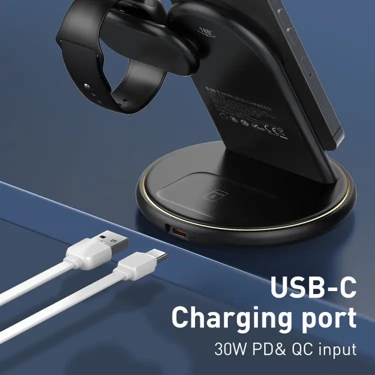 LDNIO WL02 25.5W 5 in 1 MagSafe Wireless Charger with 30cm Type-C Cable - Apple Accessories