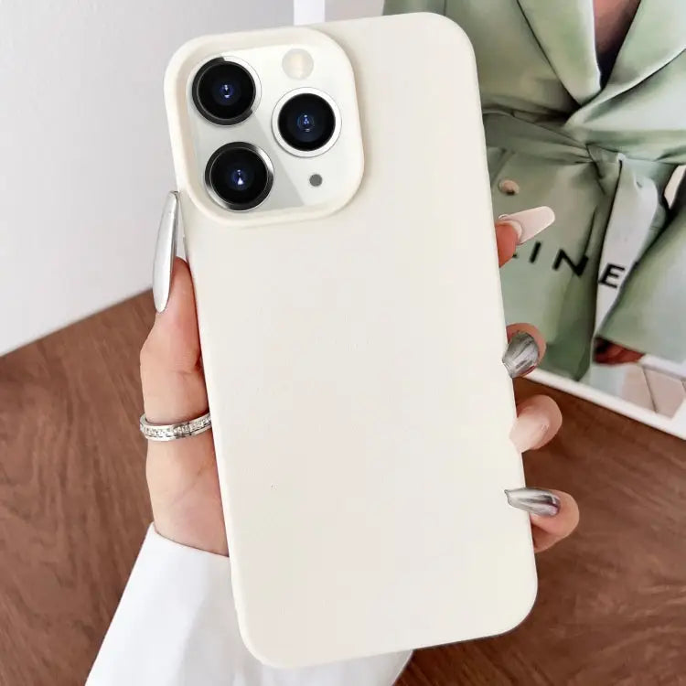 Leather Texture TPU Full Coverage Phone Case - For iPhone 11 Pro / White - Apple Accessories