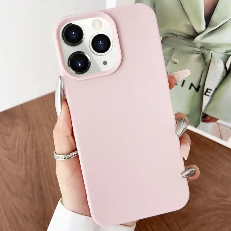 Leather Texture TPU Full Coverage Phone Case - For iPhone 11 Pro / Pink - Apple Accessories