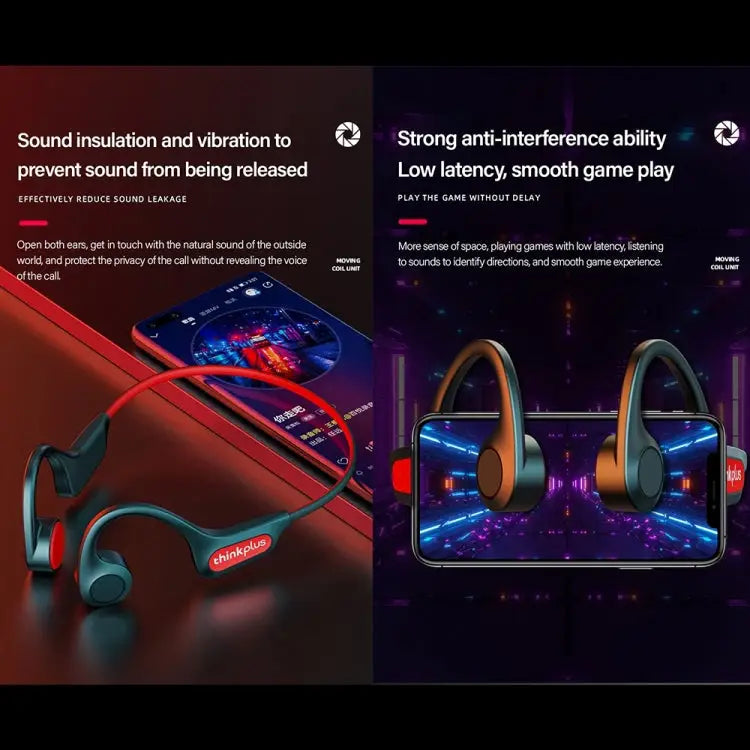 Lenovo X3 Pro Bone Conduction Wireless Bluetooth 5.3 Sports Earphones with Mic - Black - Apple Accessories
