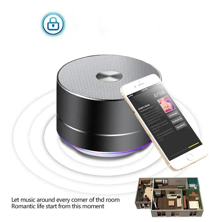 LENRUE Portable Wireless Bluetooth Speaker Stereo Led Speakers with Built-in Mic MP3 MINI Subwoof Smart Column