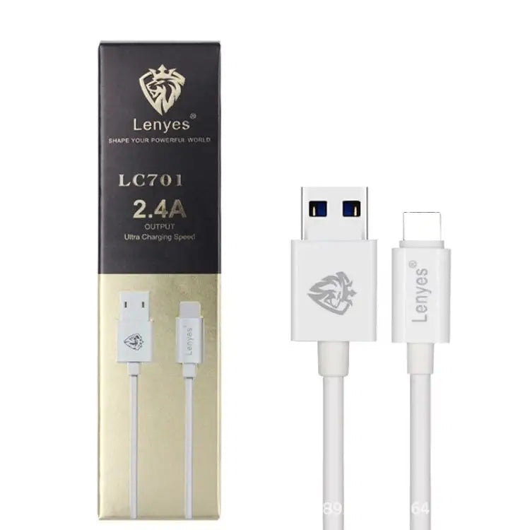 Lenyes LC701 1.5m 2.4A Output USB to 8 Pin PVC Data Sync Fast Charging Cable - 1.5m 8 Pin