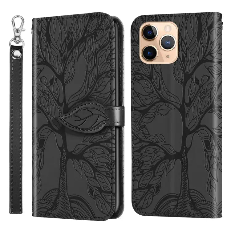 Life of Tree Embossing Pattern Horizontal Flip Leather Case with Holder & Card Slot & Wallet & Photo Frame & Lanyard