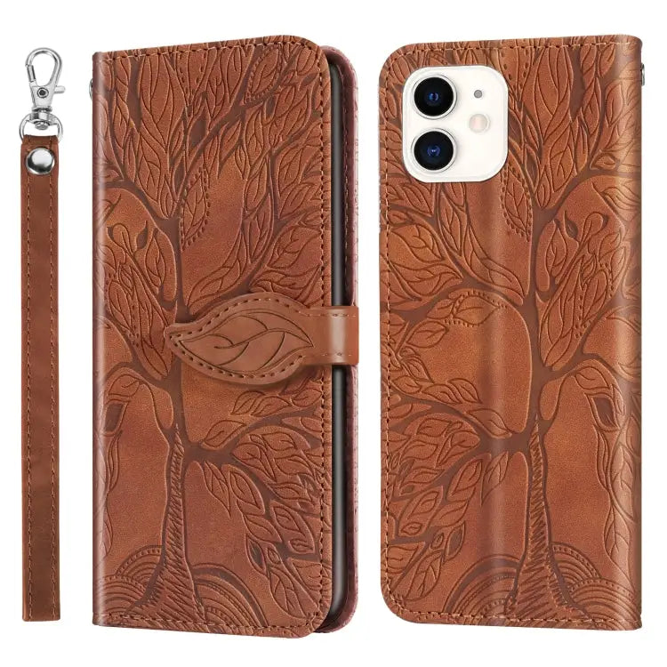 Life of Tree Embossing Pattern Horizontal Flip Leather Case with Holder & Card Slot & Wallet & Photo Frame & Lanyard
