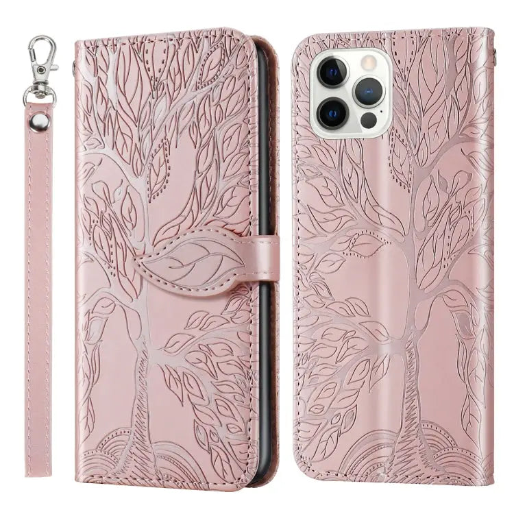 Life of Tree Embossing Pattern Horizontal Flip Leather Case with Holder & Card Slot & Wallet & Photo Frame & Lanyard