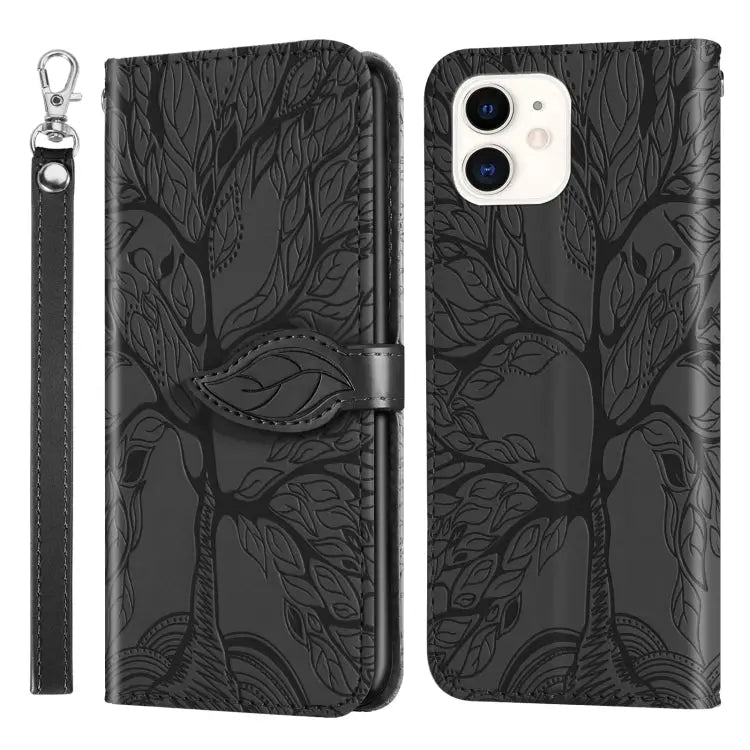 Life of Tree Embossing Pattern Horizontal Flip Leather Case with Holder & Card Slot & Wallet & Photo Frame & Lanyard