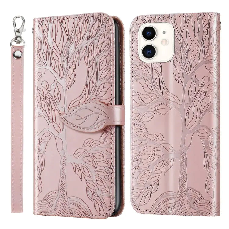 Life of Tree Embossing Pattern Horizontal Flip Leather Case with Holder & Card Slot & Wallet & Photo Frame & Lanyard