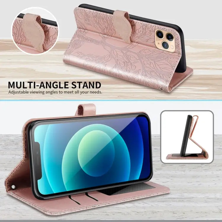 Life of Tree Embossing Pattern Horizontal Flip Leather Case with Holder & Card Slot & Wallet & Photo Frame & Lanyard