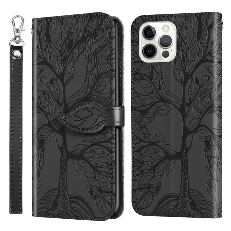 Life of Tree Embossing Pattern Horizontal Flip Leather Case with Holder & Card Slot & Wallet & Photo Frame & Lanyard
